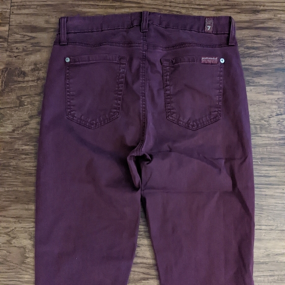 7 for all mankind Maroon Skinny Jeans Size 26 - Picture 8 of 9